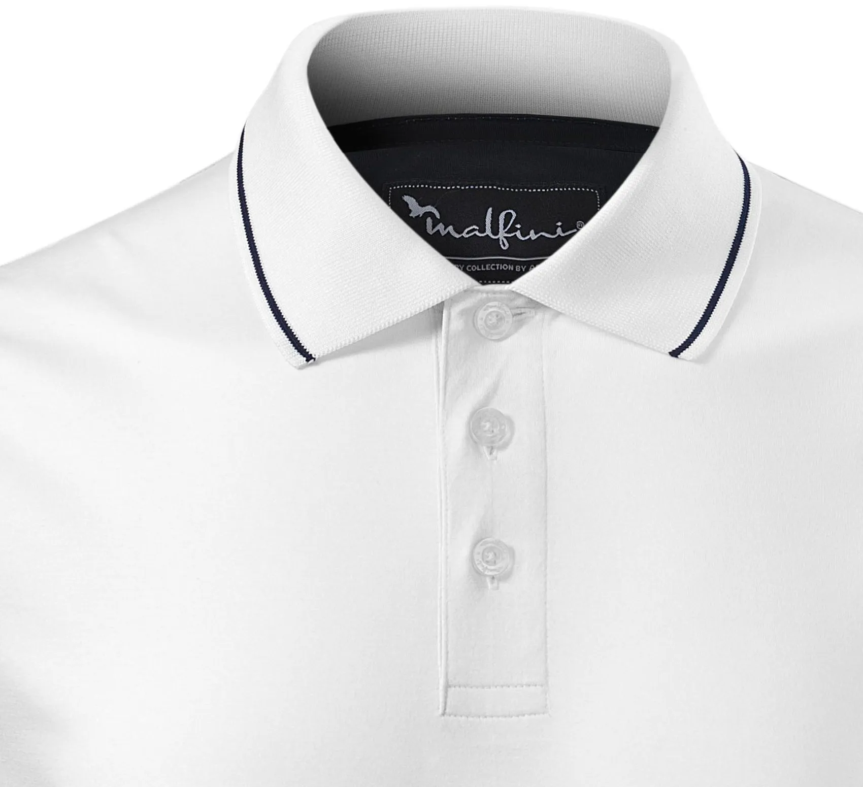 Męska elegancka merceryzowana koszulka polo - Zapięcie na 3 guziki