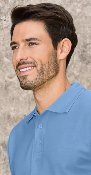 Męska luźna koszulka polo - Zapięcie na 3 guziki