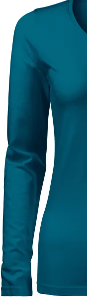 Damska dopasowana koszulka z długim rękawem - Klasyczne długie rękawy