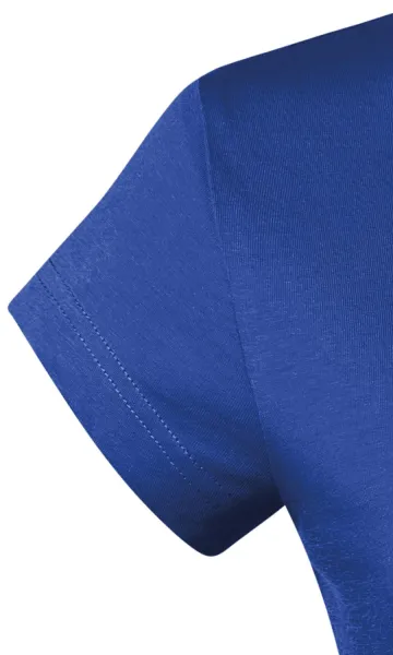 T-shirt damski slim fit z dekoltem w szpic - Bardzo krótkie rękawy