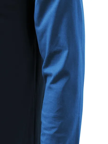 Męska koszulka kontrastowa z długim rękawem - Krój z bocznymi szwami