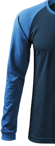 Męska koszulka kontrastowa z długim rękawem - Długie rękawy typu raglan