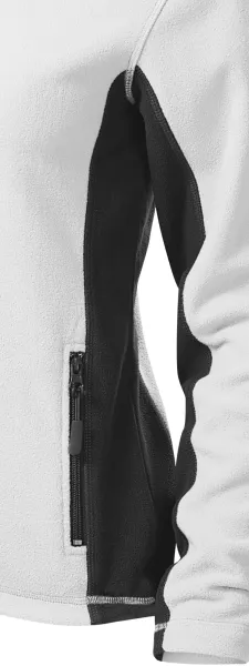 Kontrastowa kurtka damska z polaru - Ciemne kontrastujące detale