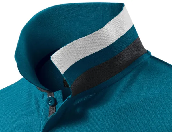 Męska koszulka polo z kołnierzem do góry - Kołnierzyk z dwoma sposobami noszenia