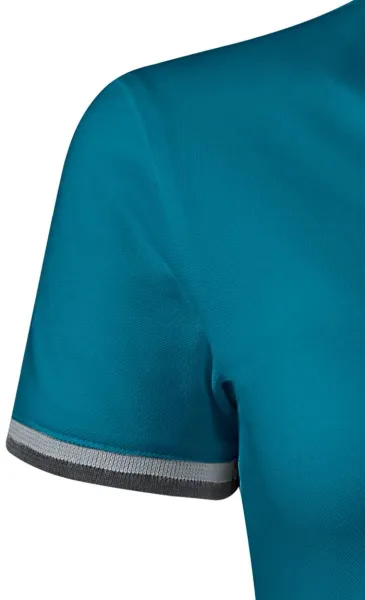 Sukienka damska z kołnierzem do góry - Krótkie rękawy z kontrastowymi paskami