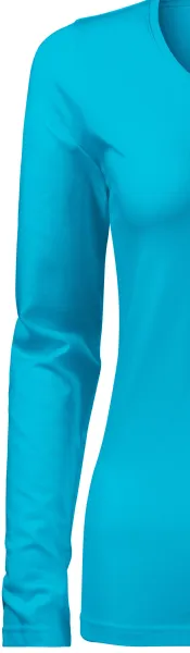 Damska dopasowana koszulka z długim rękawem - Klasyczne długie rękawy