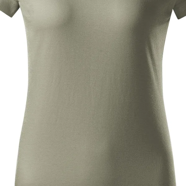 Prosta koszulka damska - Łagodnie zwężane cięcie