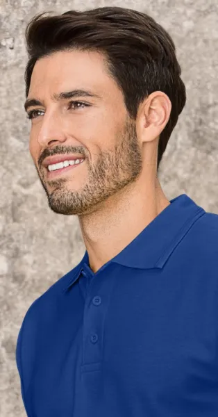 Męska luźna koszulka polo - Zapięcie na 3 guziki