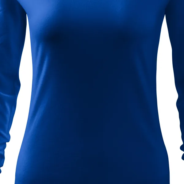 Damska dopasowana koszulka, dekolt w szpic - Łagodnie zwężane cięcie