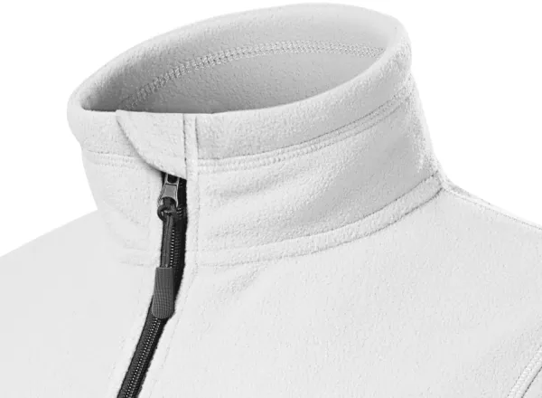 Kontrastowa kurtka damska z polaru - Podwyższony kołnierz chroniący szyję przed zimnem