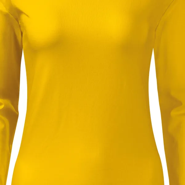 Damska dopasowana koszulka z długim rękawem - Łagodnie zwężane cięcie