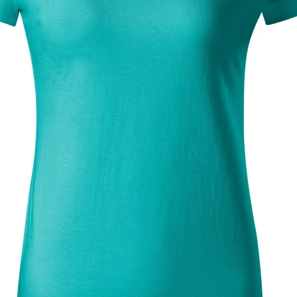 Prosta koszulka damska - Łagodnie zwężane cięcie