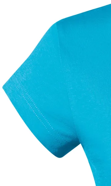 T-shirt damski slim fit z dekoltem w szpic - Bardzo krótkie rękawy