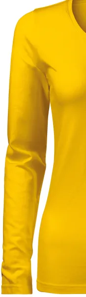 Damska dopasowana koszulka z długim rękawem - Klasyczne długie rękawy