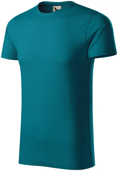 T-shirt męski, teksturowana bawełna organiczna - Męska codzienna koszulka T-shirt
