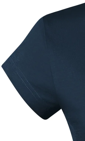 T-shirt damski slim fit z dekoltem w szpic - Bardzo krótkie rękawy