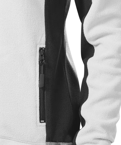 Kontrastowa kurtka damska z polaru - Praktyczne kieszenie zapinane na zamek