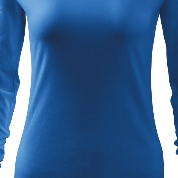 Damska dopasowana koszulka, dekolt w szpic - Łagodnie zwężane cięcie