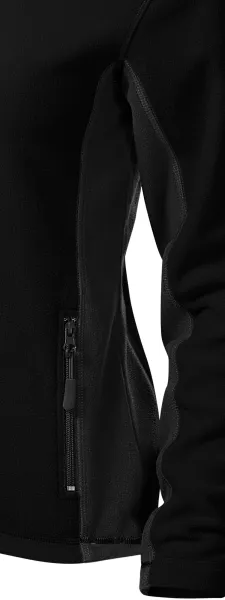 Kontrastowa kurtka damska z polaru - Ciemne kontrastujące detale