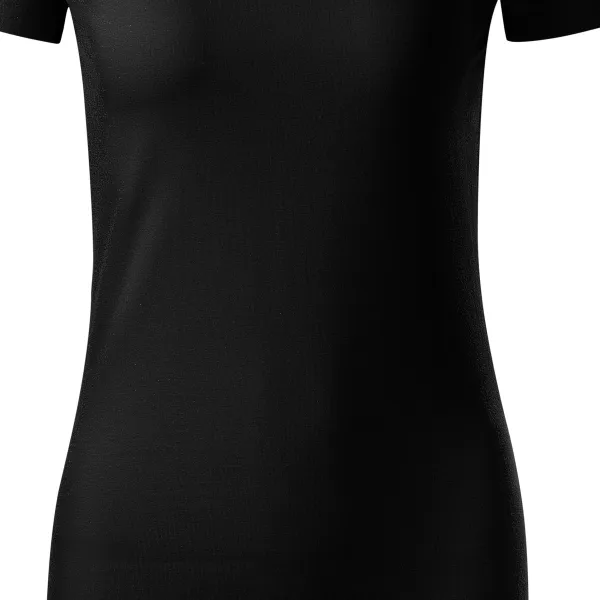 T-shirt damski z bawełny organicznej - Łagodnie zwężane cięcie