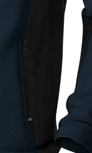 Kontrastowa kurtka z polaru dla dzieci - Praktyczne kieszenie zapinane na zamek