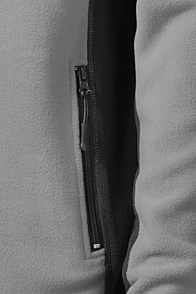 Męska kontrastowa kurtka polarowa - Praktyczne kieszenie zapinane na zamek