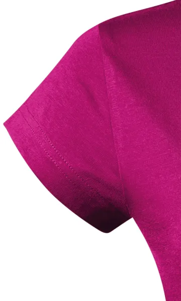 T-shirt damski slim fit z okrągłym dekoltem - Krótkie rękawy