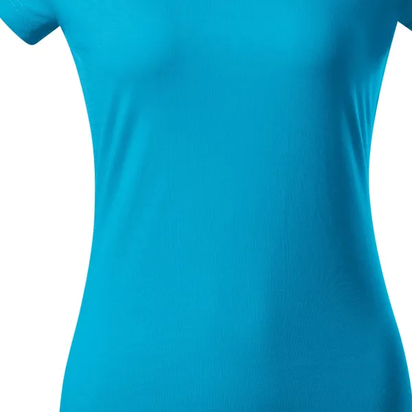 T-shirt damski slim fit z dekoltem w szpic - Łagodnie zwężane cięcie