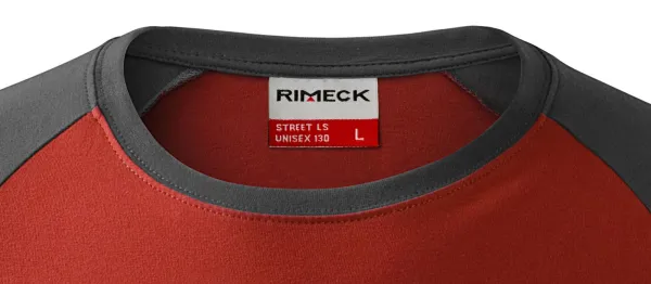 Męska koszulka kontrastowa z długim rękawem - Klasyczny okrągły dekolt