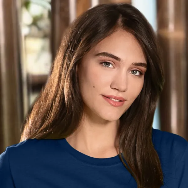 Klasyczna koszulka damska - Klasyczny okrągły dekolt