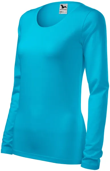 Damska dopasowana koszulka z długim rękawem - Wygodna bawełniana koszulka damska