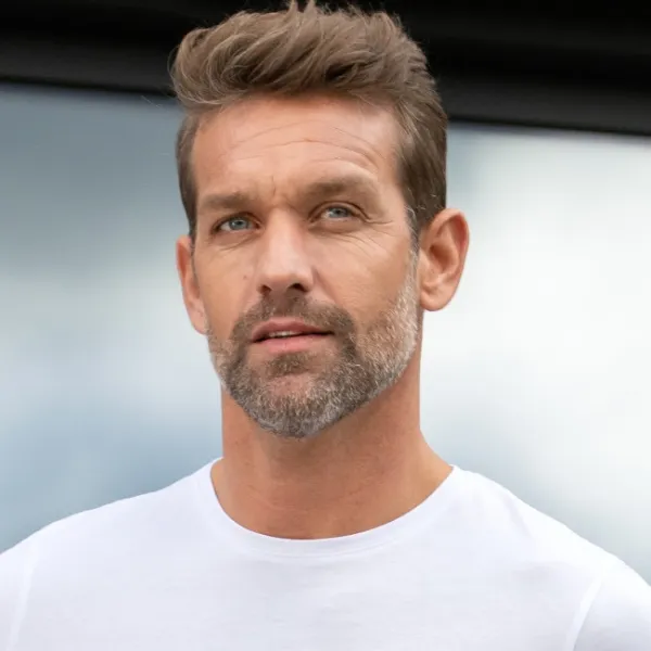 Ekskluzywna koszulka męska - Klasyczny okrągły dekolt