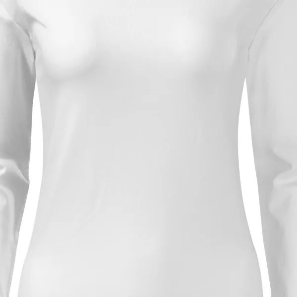 Damska dopasowana koszulka z długim rękawem - Łagodnie zwężane cięcie