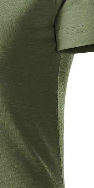 T-shirt damski, teksturowana bawełna organiczna - Krój z bocznymi szwami