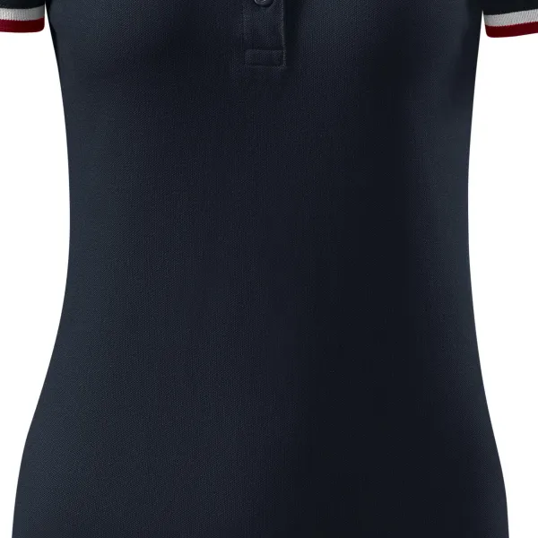Damska koszulka polo z kołnierzem do góry - Delikatnie zwężane cięcie