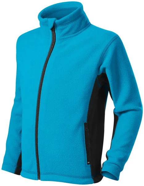 Kontrastowa kurtka z polaru dla dzieci - Kurtka polarowa dziecięca z elementami kontrastowymi