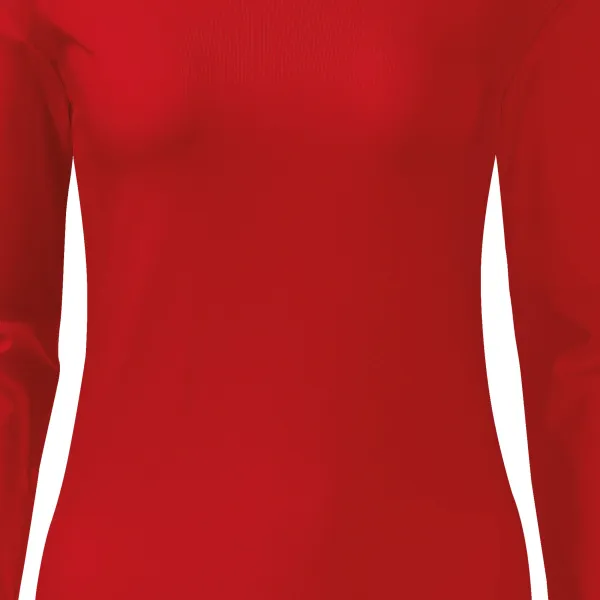 Damska dopasowana koszulka z długim rękawem - Łagodnie zwężane cięcie