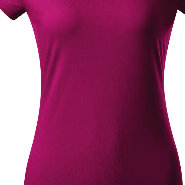 T-shirt damski slim fit z dekoltem w szpic - Łagodnie zwężane cięcie