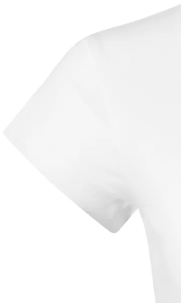 T-shirt damski slim fit z dekoltem w szpic - Bardzo krótkie rękawy