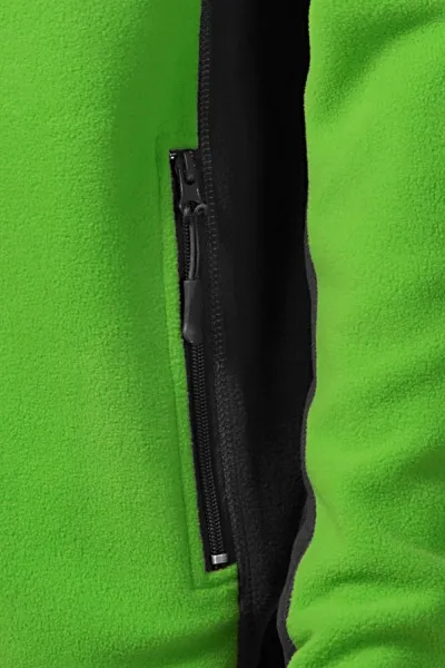 Męska kontrastowa kurtka polarowa - Praktyczne kieszenie zapinane na zamek