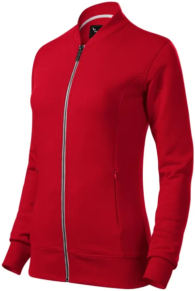 Bluza damska z ukrytymi kieszeniami - Bluza damska z zamkiem błyskawicznym i bez kaptura