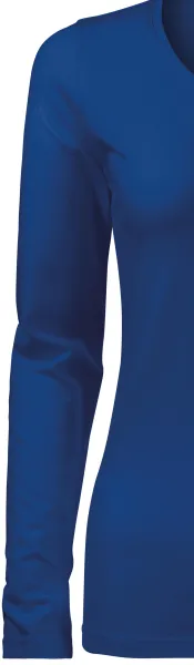 Damska dopasowana koszulka z długim rękawem - Klasyczne długie rękawy