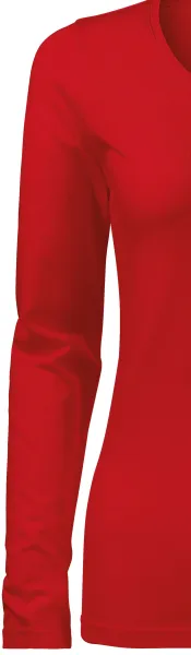 Damska dopasowana koszulka z długim rękawem - Klasyczne długie rękawy