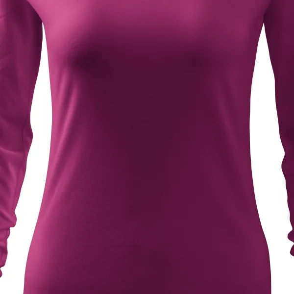 Damska dopasowana koszulka, dekolt w szpic - Łagodnie zwężane cięcie