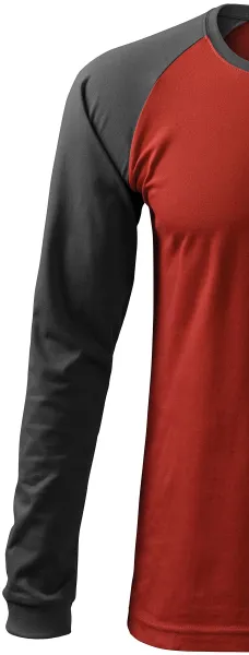 Męska koszulka kontrastowa z długim rękawem - Długie rękawy typu raglan