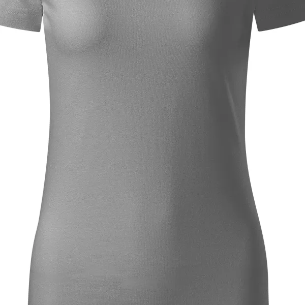 T-shirt damski z bawełny organicznej - Łagodnie zwężane cięcie