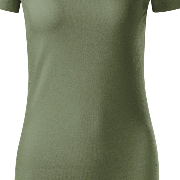T-shirt damski z bawełny organicznej - Łagodnie zwężane cięcie