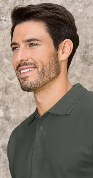 Męska luźna koszulka polo - Zapięcie na 3 guziki