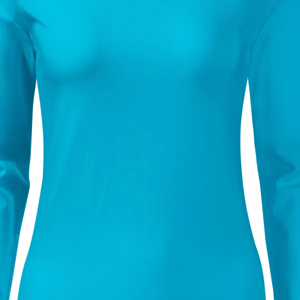 Damska dopasowana koszulka z długim rękawem - Łagodnie zwężane cięcie