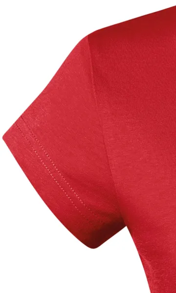 T-shirt damski slim fit z dekoltem w szpic - Bardzo krótkie rękawy